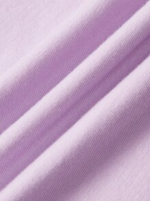 Shy Ghosties 小女童彩虹和標語圖案泡泡袖鑲邊T恤 - 紫丁香色 - 查看 5