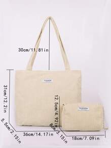 2入組帶方形包袋、修補細節的織絨帆布肩背袋，適用於畢業生、青少年女孩、大學、高中新生、大學生及高中生，非常適合戶外、旅行和返校等活動，輕便、大容量、商務休閒款式，適用於青少女、女性大學生，完美搭配辦公室、大學、中學、工作、商務、通勤、體育場、購物、假期等場合。