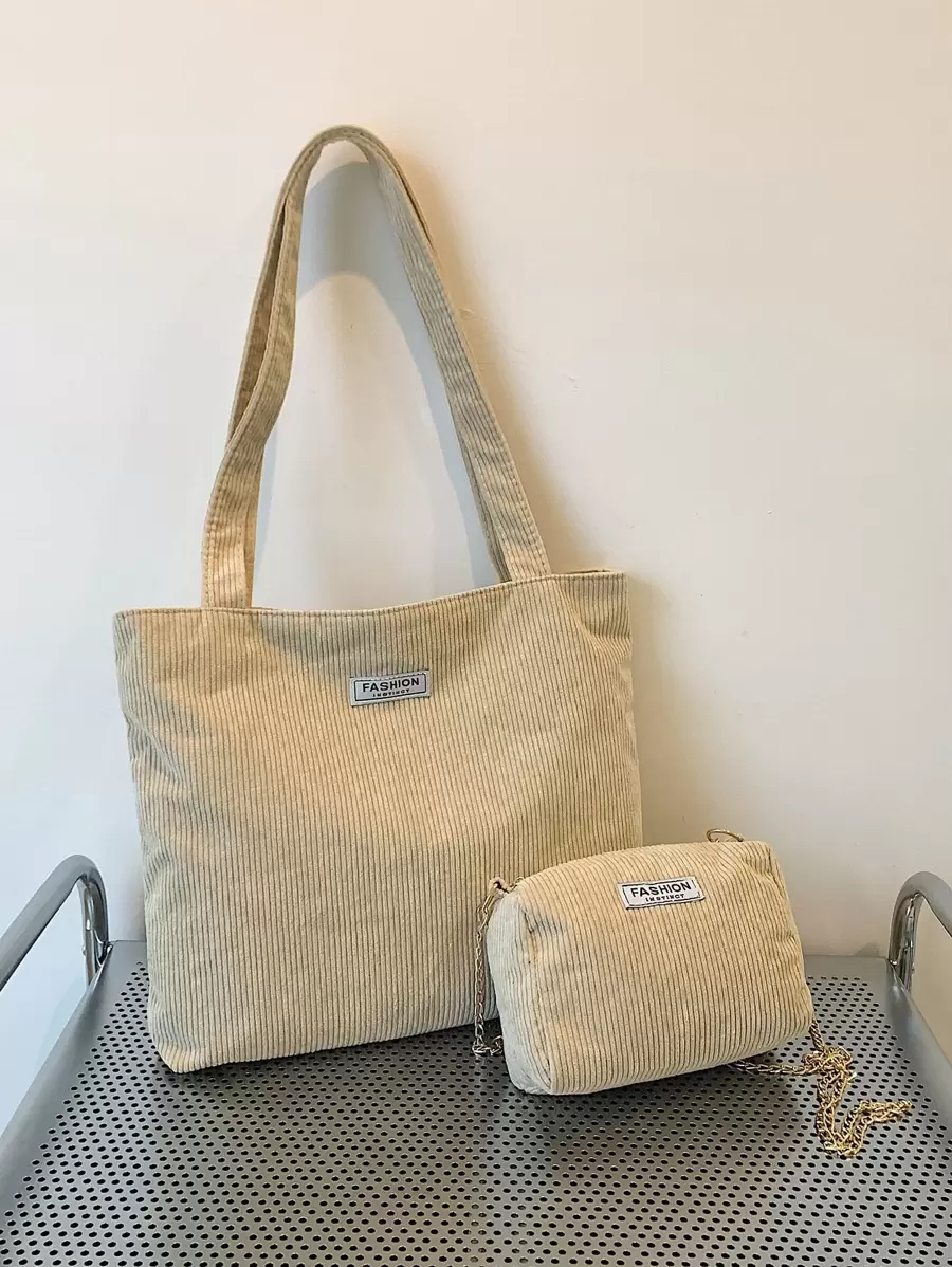 2入組帶方形包袋、修補細節的織絨帆布肩背袋，適用於畢業生、青少年女孩、大學、高中新生、大學生及高中生，非常適合戶外、旅行和返校等活動，輕便、大容量、商務休閒款式，適用於青少女、女性大學生，完美搭配辦公室、大學、中學、工作、商務、通勤、體育場、購物、假期等場合。