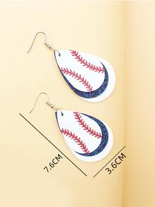 Hoa tai họa tiết bóng chày - Nhiều màu - Xem 3