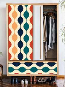 几何图案墙纸、翻新贴纸撕掉墙板、墙纸、壁纸、春季装饰品刷新你的家、拉玛装饰贴纸礼物生日毕业 - 彩色 - 查看 2