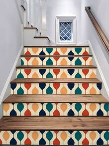 几何图案墙纸、翻新贴纸撕掉墙板、墙纸、壁纸、春季装饰品刷新你的家、拉玛装饰贴纸礼物生日毕业 - 彩色 - 查看 3