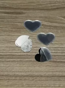 50 件镜面墙贴，银色心形墙面装饰镜，适用于客厅卧室 DIY 柔性自粘贴纸、贴纸、墙贴花、乙烯基贴花用于家居装饰、春季装饰品刷新您的家、节日装饰贴纸礼物生日毕业房间装饰墙镜用于房间浴室装饰客厅装饰 - 銀色 - 查看 3