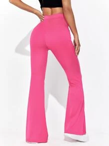 Muchica 高腰靴型長褲 - 玫紅色 - 查看 2