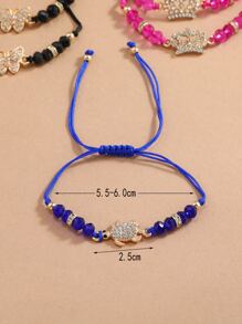 12入組/套水鑽蝴蝶和無窮象徵裝飾手環 - 彩色 - 查看 3