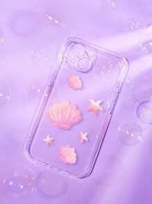 Doorzichtig telefoonhoesje met schelp en zeesterpatroon