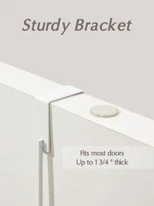 SHEIN Basic living BASIC LIVING Trên Cửa Trang Trí 5 Móc Giá Treo- Màu Trắng - trắng - Xem 7