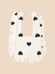 2 件婴儿口水围兜，柔软透气，带花卉荷叶边装饰 - 彩色 - 查看 11