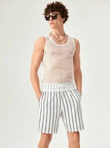 SWAVVY 1pc Fishnet Tank Top - White - View 4