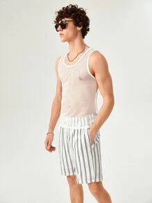 SWAVVY 1pc Fishnet Tank Top - White - View 7