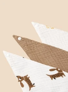 3入組嬰兒卡通圖案方巾圍兜 - 彩色 - 查看 8