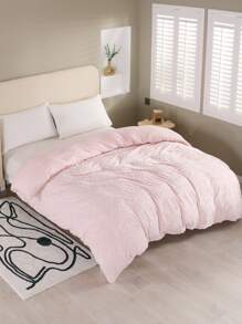 Vỏ chăn bông Jacquard không có chất làm đầy - Hồng - Xem 6