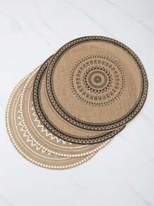 4入組曼陀羅圖案餐墊 - 彩色 - 查看 2