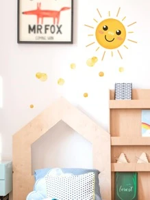 1 miếng dán tường họa tiết mặt trời và bong bóng hoạt hình cho phòng trẻ em, phòng khách, trang trí phòng ngủ, nhãn dán, decal dán tường, decal vinyl trang trí nhà cửa, vật dụng trang trí mùa xuân làm mới ngôi nhà của bạn, nhãn dán trang trí Rama - Nhiều màu - Xem 6