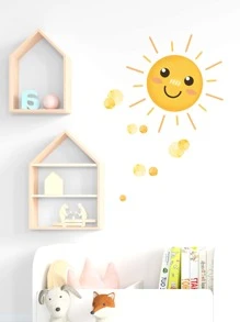 1 miếng dán tường họa tiết mặt trời và bong bóng hoạt hình cho phòng trẻ em, phòng khách, trang trí phòng ngủ, nhãn dán, decal dán tường, decal vinyl trang trí nhà cửa, vật dụng trang trí mùa xuân làm mới ngôi nhà của bạn, nhãn dán trang trí Rama - Nhiều màu - Xem 4