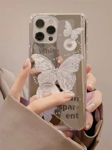 Funda de móvil de espejo con mariposa - Multicolor - Ver 1