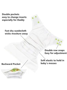 Set de 5 cubiertas de pañal de tela con estampados aleatorios para bebés niñas, decoraciones y regalos para baby shower y familia