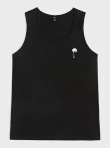 Manfinity VCAY Men Coconut Tree Print Tank Top - Black - View 1