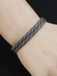 Men Rope Design Bracelet - Multicolor - View 1