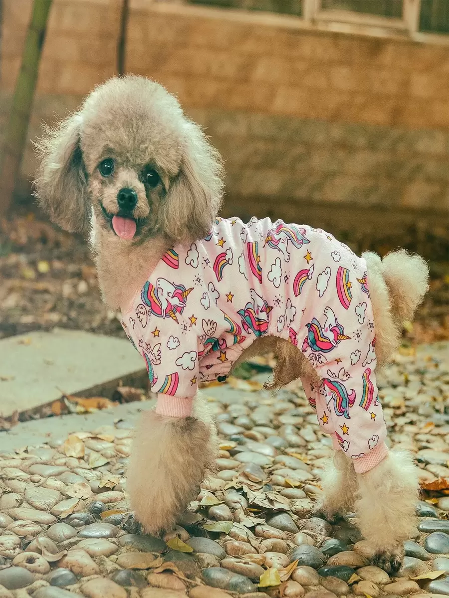 1 pieza Pijama de mascota con diseño de unicornio, talla M ajustable