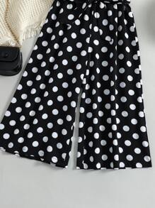 da bambine Tute a pois con bordo a volant con cintura