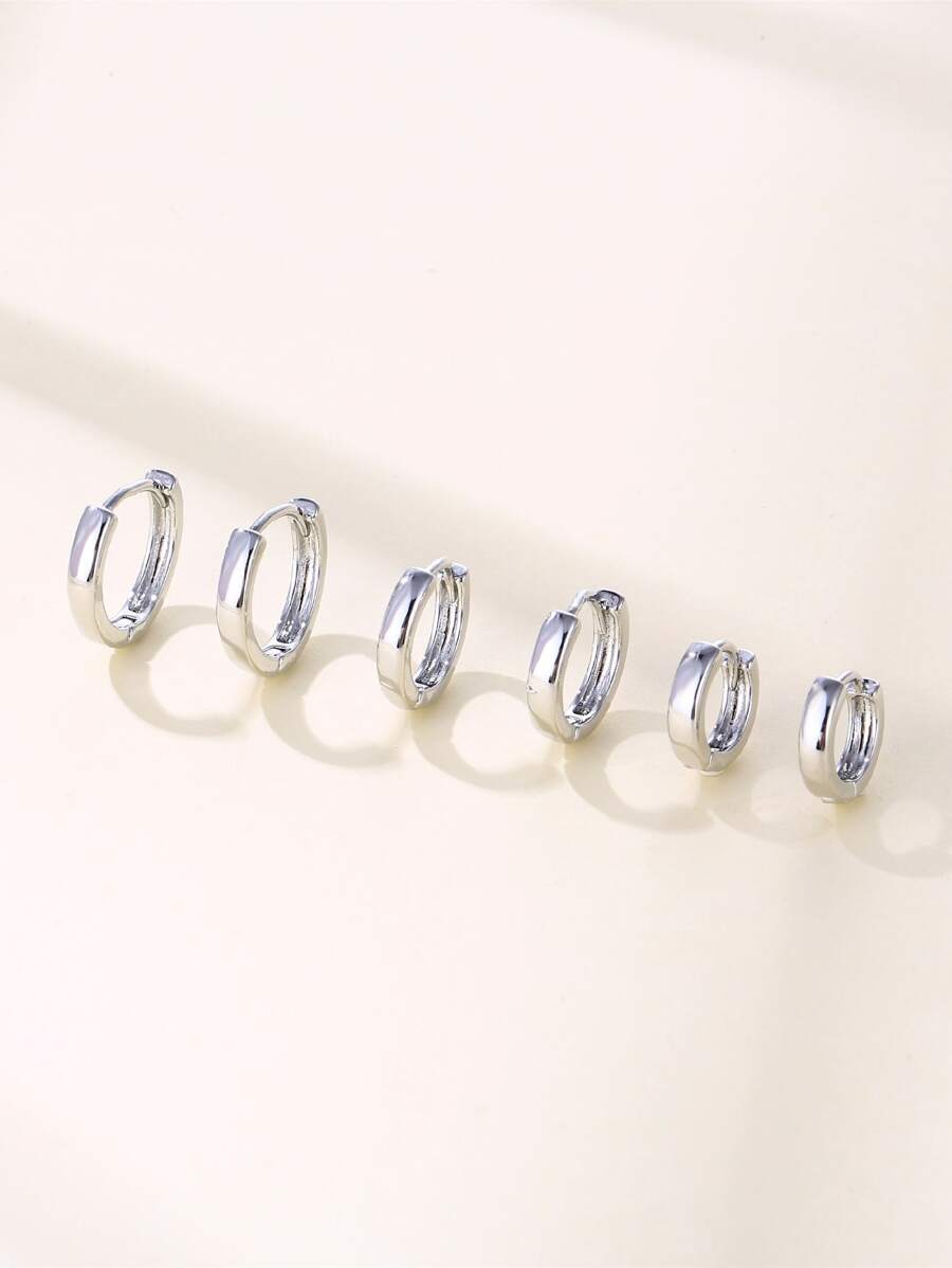 3對極簡風格圓耳環