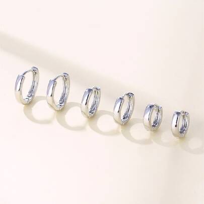 3對極簡風格圓耳環