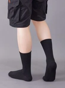 3pairs Men Solid Crew Socks - Multicolor - View 2