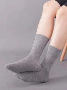 3pairs Men Solid Crew Socks - Multicolor - View 3