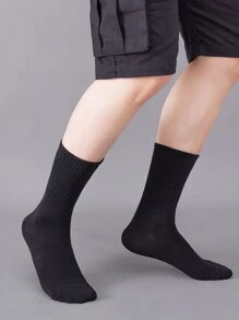 3pairs Men Solid Crew Socks - Multicolor - View 5