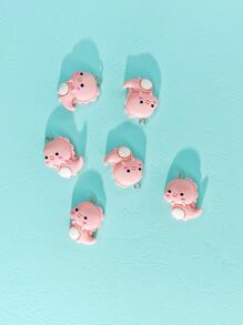 6入組卡通恐龍DIY吊墜 - 彩色 - 查看 1