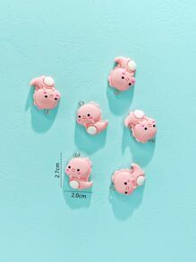 6入組卡通恐龍DIY吊墜 - 彩色 - 查看 3