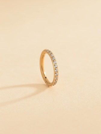 Fashionable Cubic Zirconia Decor Nose Ring Stainless Steel For Women & Men No Piercing Needed Septum Body Jewelry