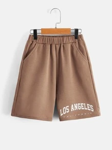 SHEIN Boys Letter Graphic Track Shorts