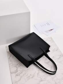 輕量級,商務休閒極簡肩托袋,適用於青少女、女性、大學生、新手和白領工人,非常適合辦公室、學院、工作、公務、戶外、旅行和外出活動之用。 - 黑色 - 查看 4