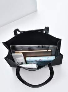 輕量級,商務休閒極簡肩托袋,適用於青少女、女性、大學生、新手和白領工人,非常適合辦公室、學院、工作、公務、戶外、旅行和外出活動之用。 - 黑色 - 查看 5