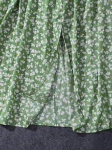 Girls Ditsy Floral Cami Dress - Green - View 6