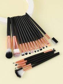 18 piezas Juego de brochas de maquillaje de pelo sintético premium, juego de brochas para difuminar sombras de ojos, herramientas de cosmética para rostro y ojos, juego de brochas, kit de brochas de maquillaje, set de maquillaje completo, set de brochas de maquillaje, kit de maquillaje completo, kit de brochas, set de brochas de maquillaje, set de regalo de maquillaje, set - Negro - Ver 1