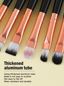 18 piezas Juego de brochas de maquillaje de pelo sintético premium, juego de brochas para difuminar sombras de ojos, herramientas de cosmética para rostro y ojos, juego de brochas, kit de brochas de maquillaje, set de maquillaje completo, set de brochas de maquillaje, kit de maquillaje completo, kit de brochas, set de brochas de maquillaje, set de regalo de maquillaje, set - Negro - Ver 6