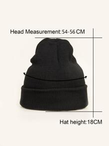 1 Mũ len beanie màu trơn dành cho nữ, thời trang và đa năng cho trang phục thường ngày, đi làm, mua sắm vào mùa thu/đông - màu đen - Xem 5