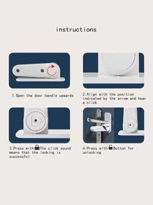 1/3pcs Pet Door Knob Covers, Door Opener Locks - White - View 3