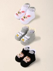 3pairs Baby Cartoon Graphic Socks - Multicolor - View 2
