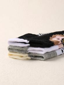 3pairs Baby Cartoon Graphic Socks - Multicolor - View 3