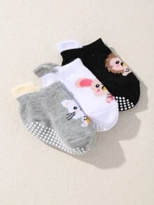 3pairs Baby Cartoon Graphic Socks - Multicolor - View 4