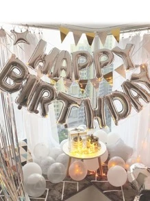 16英寸金屬質感生日小氣球 - 銀色 - 查看 1