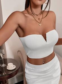 Top tubo corto corte V