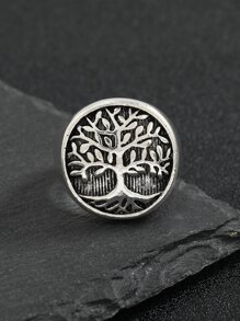 Hợp kim nhẫn trang trí cây thời trang và phổ biến dành cho nam giới để làm quà tặng trang sức và cho vẻ ngoài sành điệu - Bạc - Xem 3