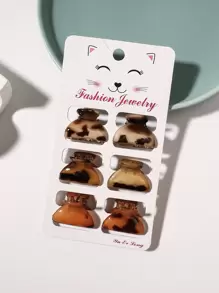 6pcs Tortoiseshell Pattern Hair Claw Boho Leopard Print Claw Clips Hair Clips Hair Jaw Clip Hair Clamps Hair Clutch Hair Catcher Clip, School Stuff, College Fall Winter Hair Accessories For Women For Vacation Outfits Woman - Multicolor - View 2