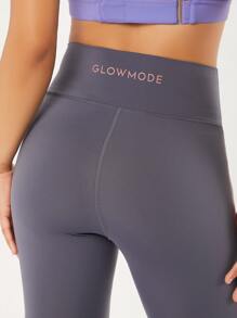 GLOWMODE 26" Powersculpt™ Side Stripe Logo Leggings - Mauve Purple - View 7