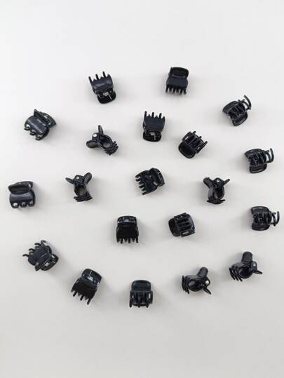 20 piezas Pinzas de plástico de unicolor de 1.5 cm para el cabello de mujer, adecuadas para uso diario, casual, verano. Pinzas de agarre, sujetadores y accesorios para el cabello para mujer para vacaciones, escuela, universidad, otoño e invierno